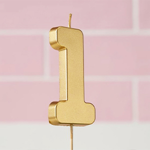 Gold Number 1 Candle
