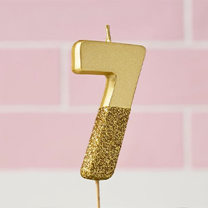 Gold Number 7 Candle