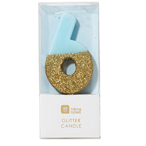 Blue Number 6 Candle