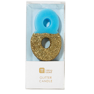 Blue Number 8 Candle